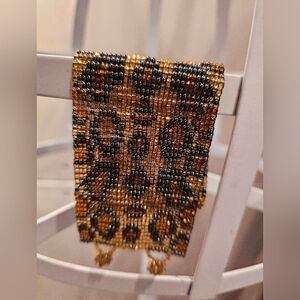 Beaded Leopard Print Bracelet